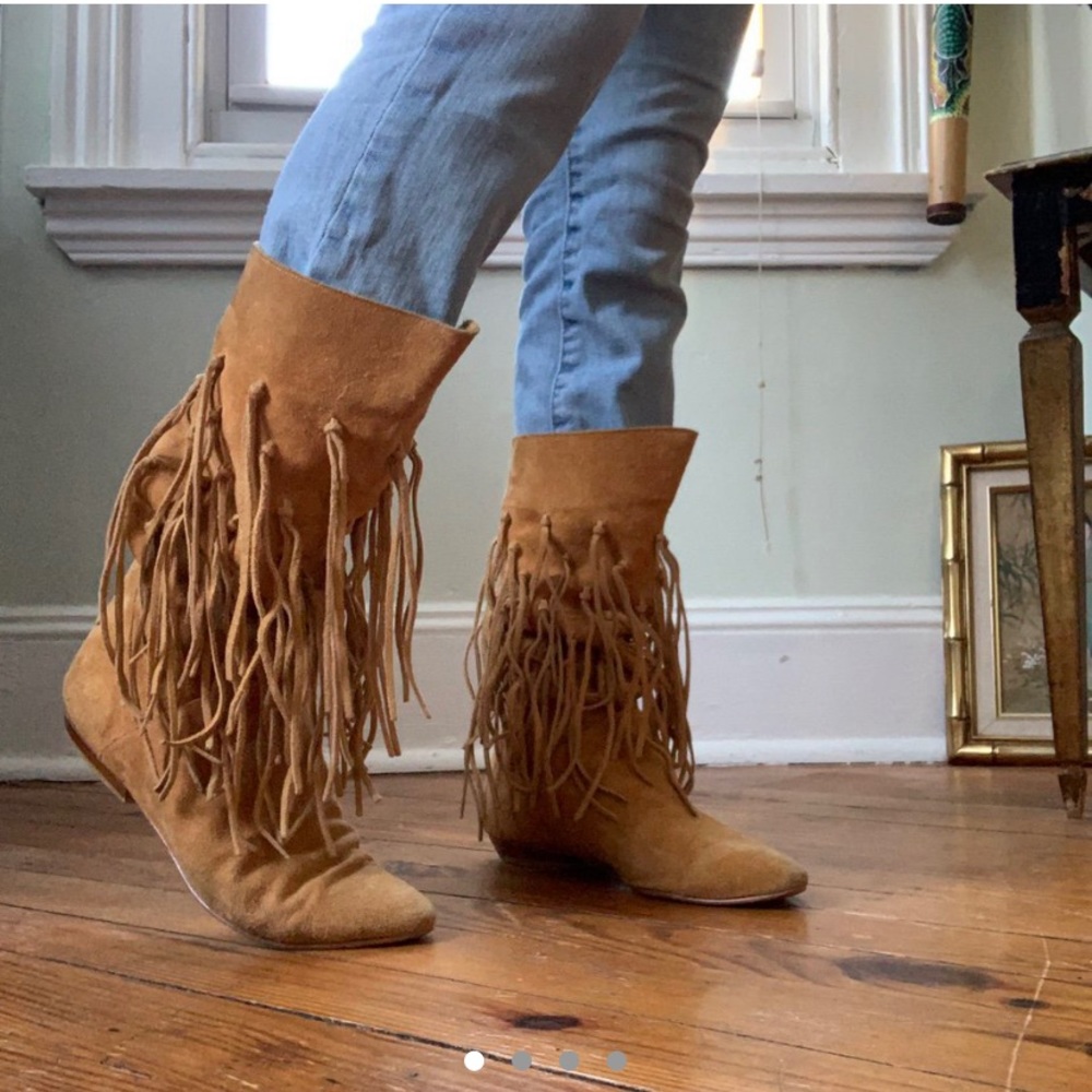 VIntage Suede Fringe Boots
